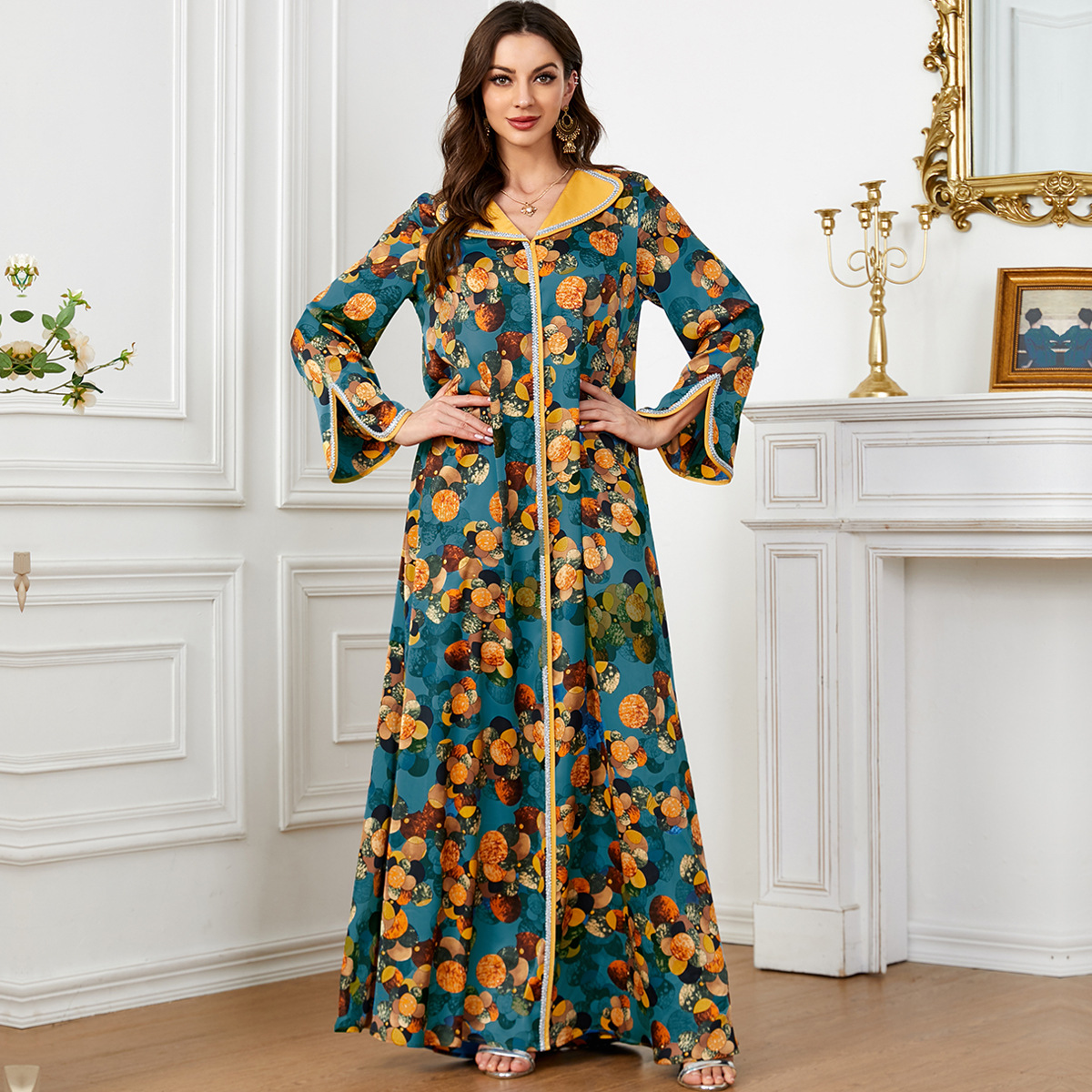 Ethnic Fashion Dubai - Fashionable Printed Dress for Women Ethnic