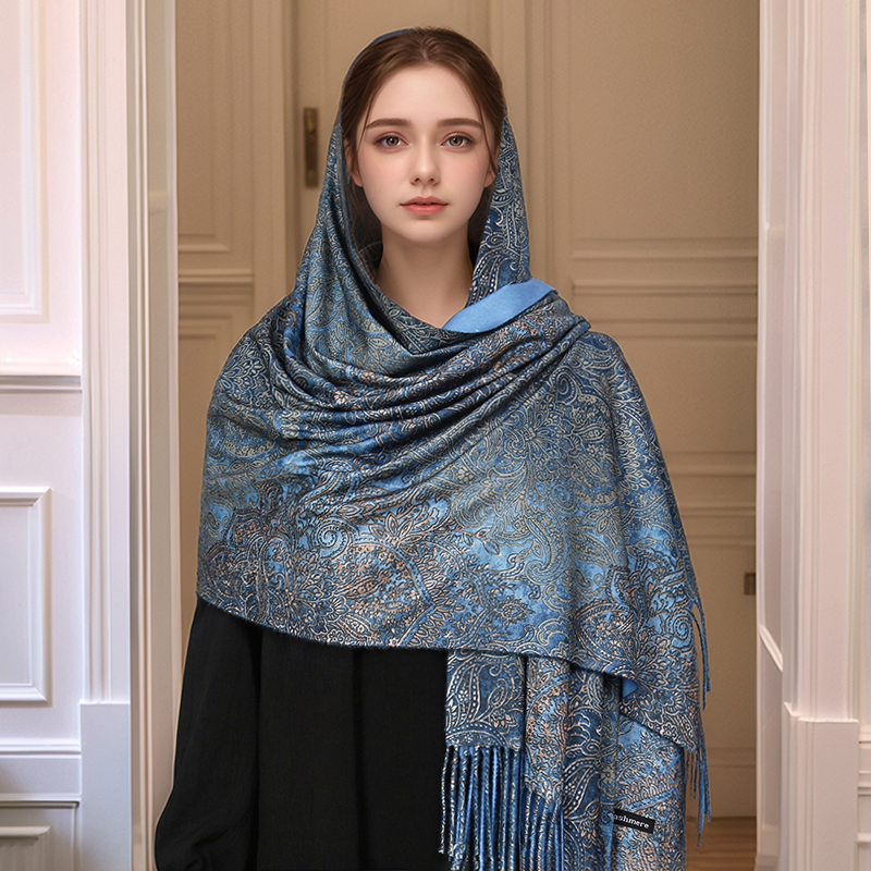 Ethnic Fashion Designer - Luxury Paisley Pashmina Shawl Scarf Women