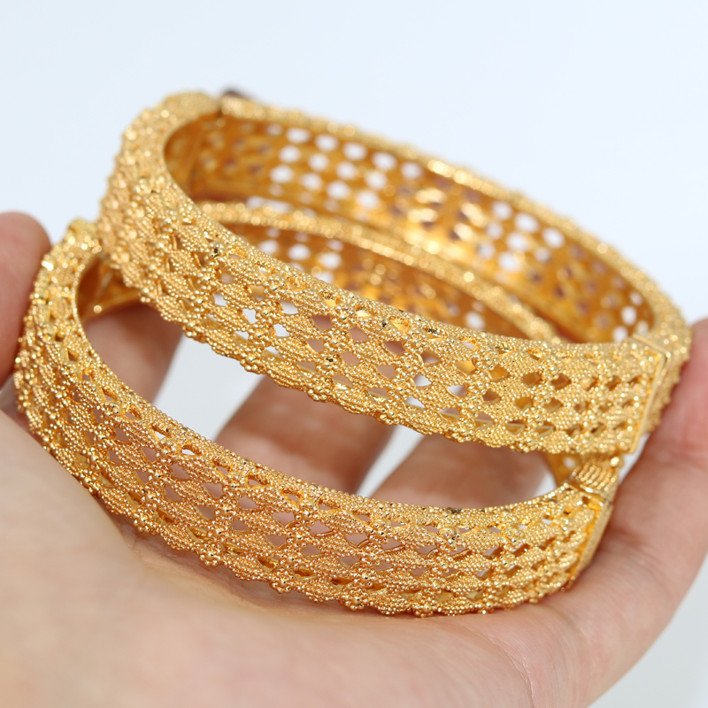 Ethnic Fashion Dubai - 2pcs/lot Indian Gold Bracelets Charm Bracelets