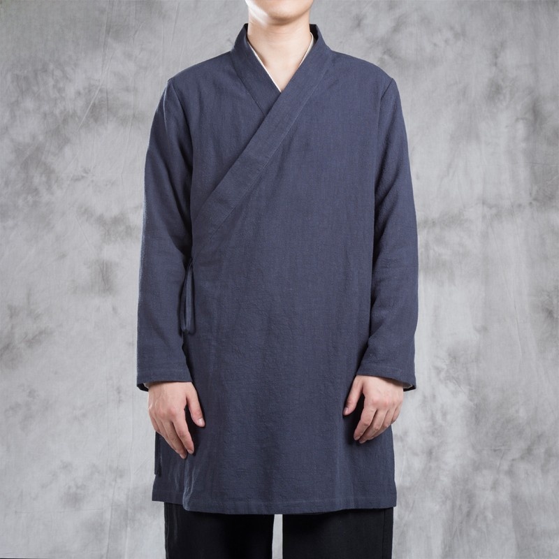 Ethnic Wear In Fashion - Men's Hanfu Long Robe Jacket Linen