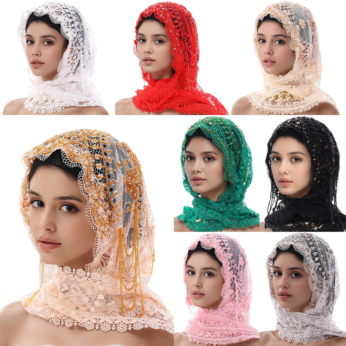 Ethnic Wear In Fashion - Handmade Stylish Shawl Scarf Headscarf Lace