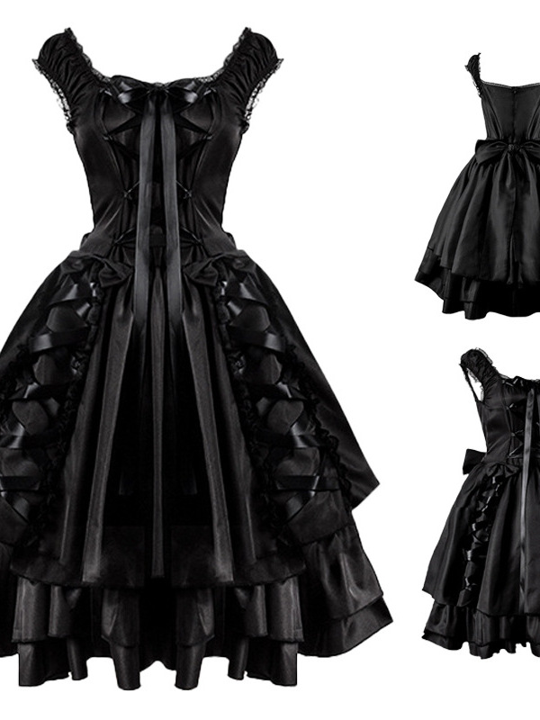 Ethnic Wear In Fashion - Black Lolita Dress Halloween Cosplay Costume