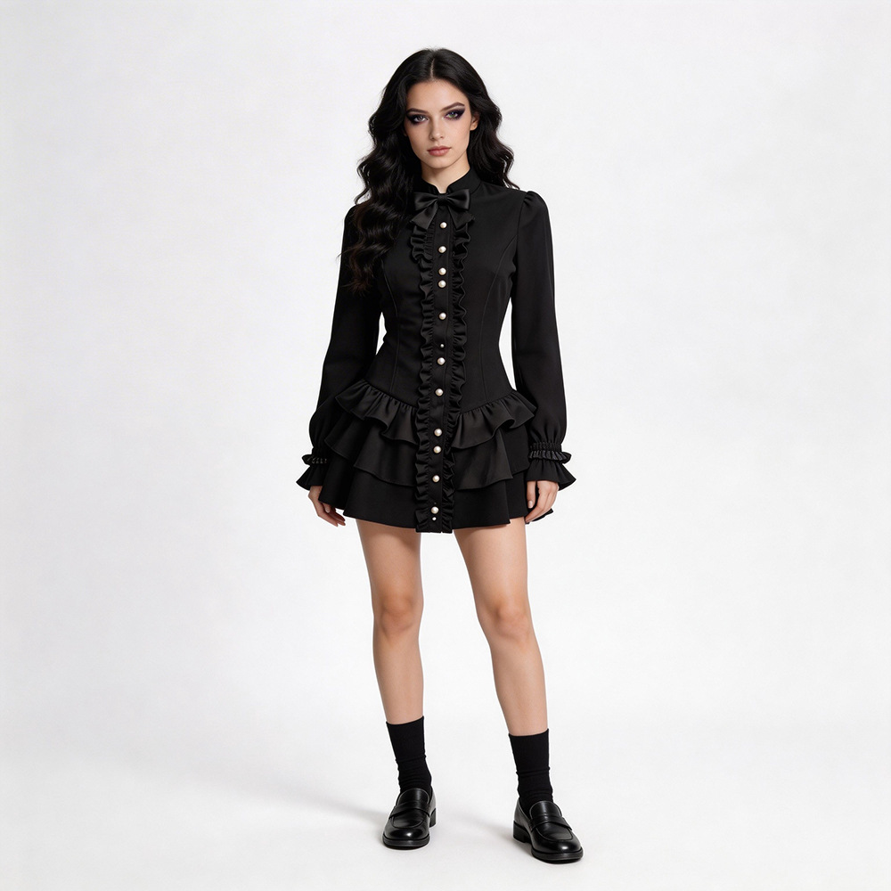 Ethnic Wear In Fashion - Black Gothic Short Skirt Halloween Cosplay