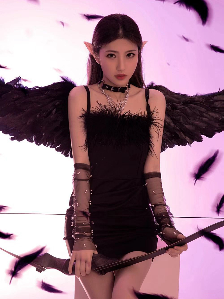 Queen's Dark Angel Elf Hallowe - Ethnic Fashion Photography review and price
