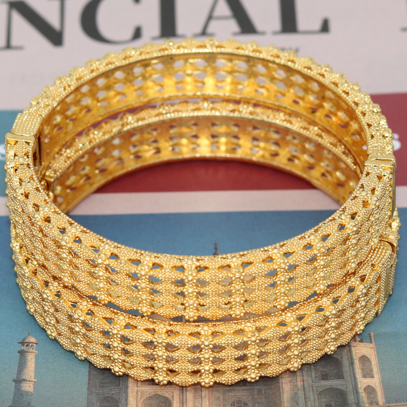 2pcs/lot Indian Gold Bracelets - Ethnic Fashion Dubai review and price
