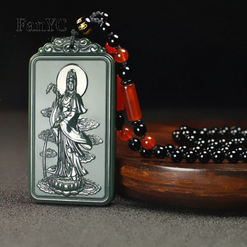 Natural Hetian Jade Qingyu Gua - Ethnic Fashion Men review and price