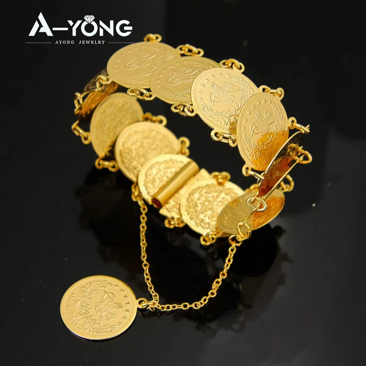 Turkish Coins Bracelet 21k Gol - Ethnic Fashion Dubai review and price
