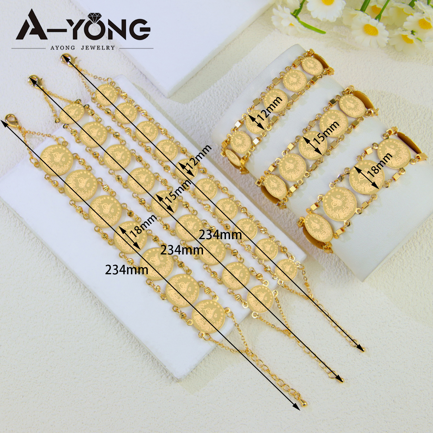 Turkish Coins Bracelet 21k Gol - Ethnic Fashion Dubai review and price
