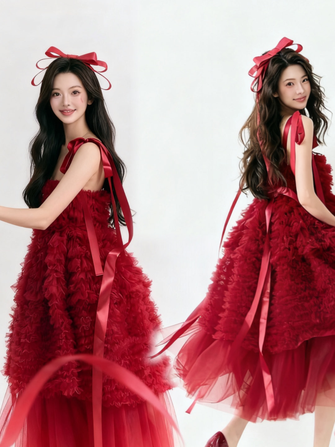 Red Tulle Skirt Artistic Birth - Ethnic Fashion Photography review and price