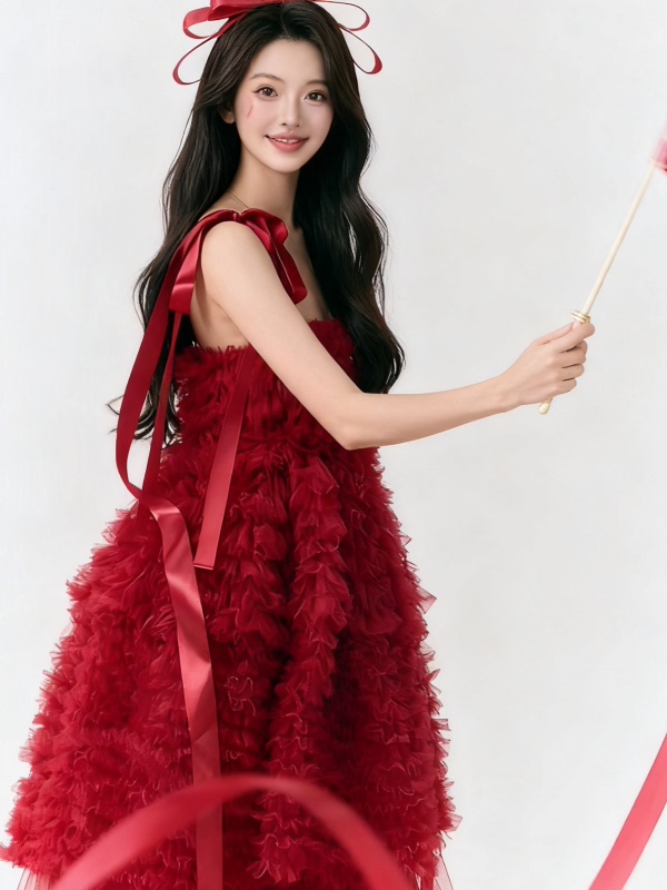 Red Tulle Skirt Artistic Birth - Ethnic Fashion Photography review and price