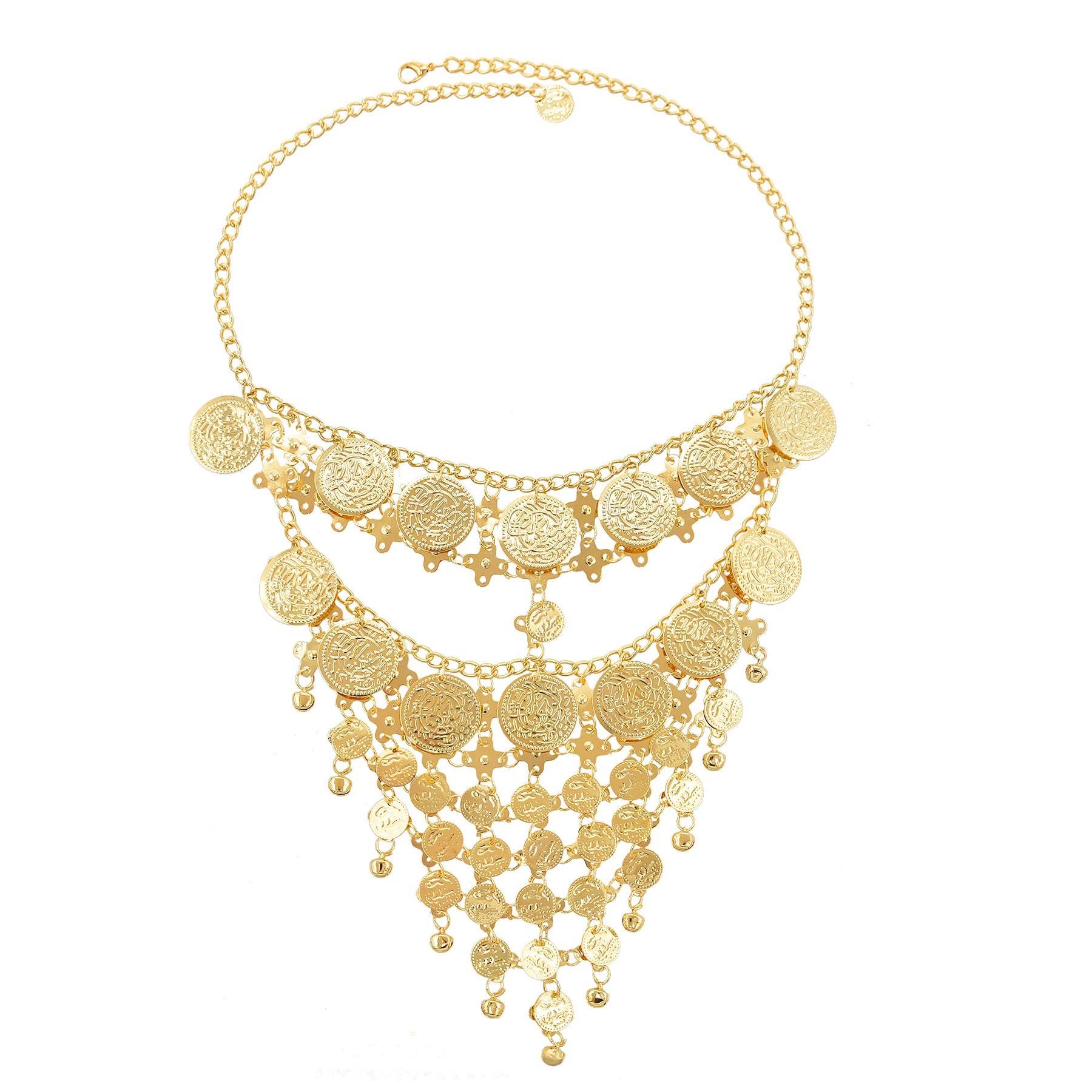 4 Golden Coin Tassel Mask Hair - Fashion Ethnic Indian Clothing review and price