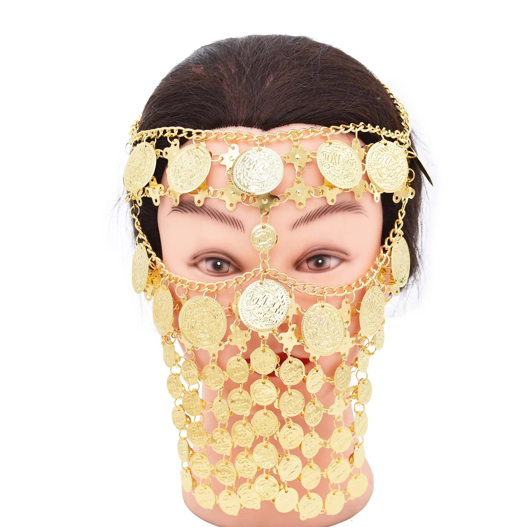 4 Golden Coin Tassel Mask Hair - Fashion Ethnic Indian Clothing review and price