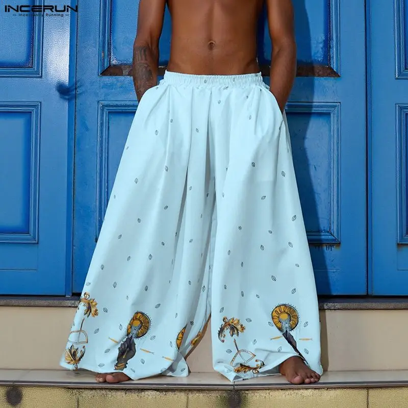 INCERUN Men Wide Leg Pants Pri - Ethnic Fashion Men review and price