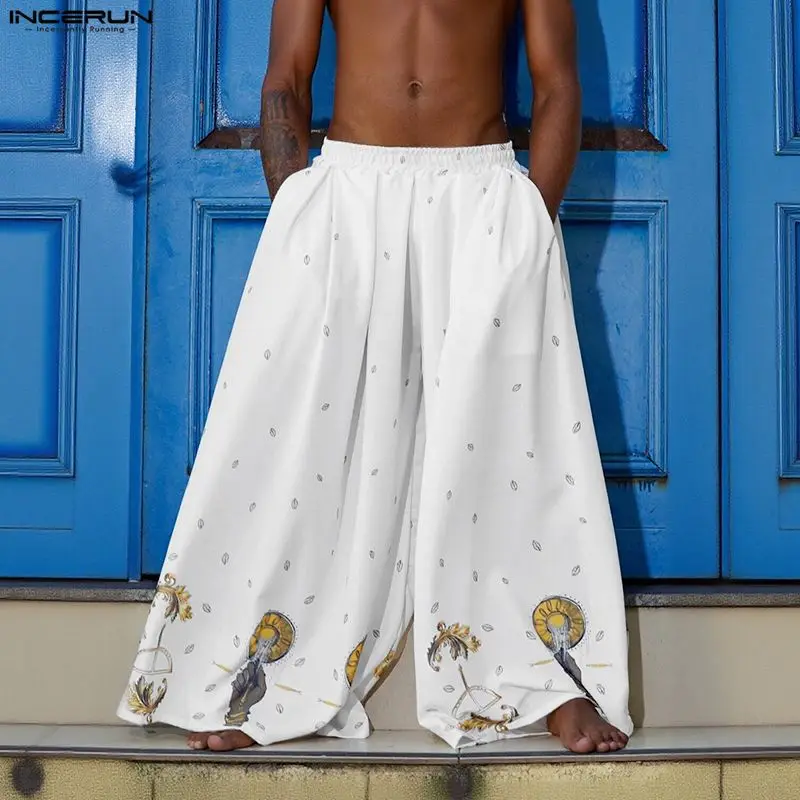 INCERUN Men Wide Leg Pants Pri - Ethnic Fashion Men review and price