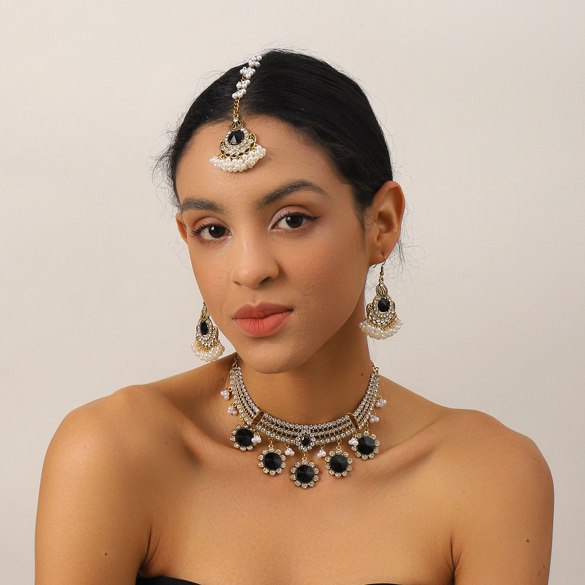 Luxury Gold Color Round Crysta - Ethnic Fashion Dubai review and price